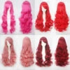 Women Wavy Sweet 80cm Long Pink Red Orange Red Lolita Fashion Wigs With Bangs -COSPLAY CLANS Sales Store 001