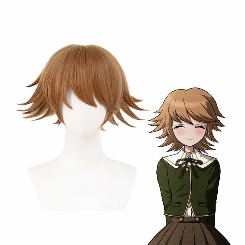 Anime Danganronpa: Trigger Happy Havoc Chihiro Fujisaki Short Brown Cosplay Wigs 3 Anime Danganronpa: Trigger Happy Havoc Chihiro Fujisaki Short Brown Cosplay Wigs