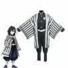Anime Demon Slayer Kimetsu No Yaiba Iguro Obanai Kimono Black White Halloween Cosplay Costumes
