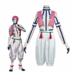 Anime Demon Slayer Kimetsu No Yaiba Akaza Komaji Upper Rank Three Cosplay Costumes