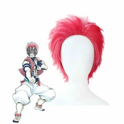 Anime Demon Slayer Kimetsu No Yaiba Mugen Ressha-hen Akaza Komaji Cosplay Wigs