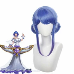 Game LOL Crystal Rose Sona Blue Cosplay Wigs