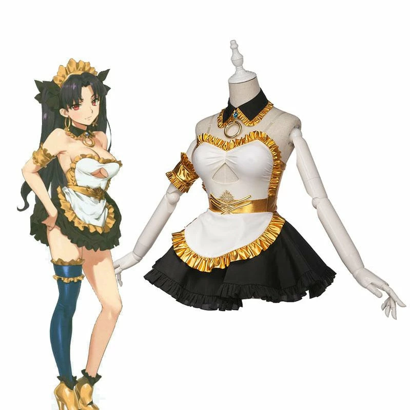 FGO Fate/Grand Order Ishtar Women Maid Uniform Dress Halloween Cosplay Costumes 4 FGO Fate/Grand Order Ishtar Women Maid Uniform Dress Halloween Cosplay Costumes - Image 2