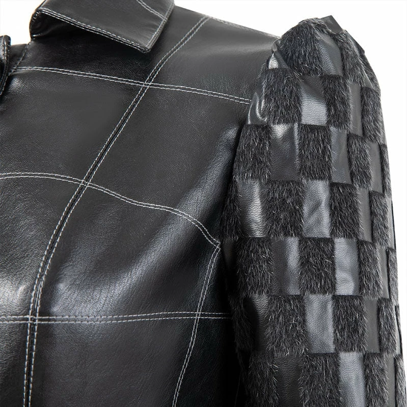 Movie Cruella De Vil Leather Fullsuit Halloween Cosplay Costumes 10 Movie Cruella De Vil Leather Fullsuit Halloween Cosplay Costumes - Image 8