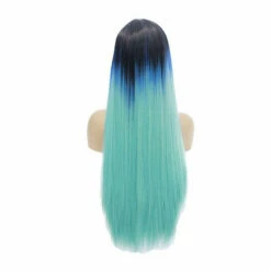 Lace Front Wigs 60cm Long Straight Dark Blue Fade Light Blue Cosplay Wigs -COSPLAY CLANS Sales Store 11008068383 729774117