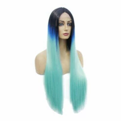 Lace Front Wigs 60cm Long Straight Dark Blue Fade Light Blue Cosplay Wigs -COSPLAY CLANS Sales Store 11067752872 729774117