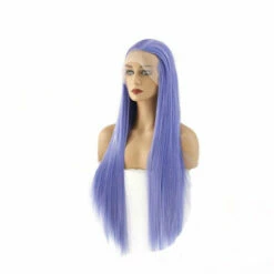 60cm Women Lace Front Wigs Long Straight Dark Blue Cosplay Wigs -COSPLAY CLANS Sales Store 11949849753 729774117