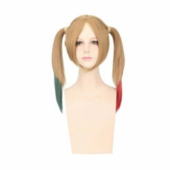 Movie Suicide Squad Harley Quinn Long Red And Green Cosplay Wigs