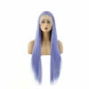 60cm Women Lace Front Wigs Long Straight Dark Blue Cosplay Wigs -COSPLAY CLANS Sales Store 12020165649 729774117