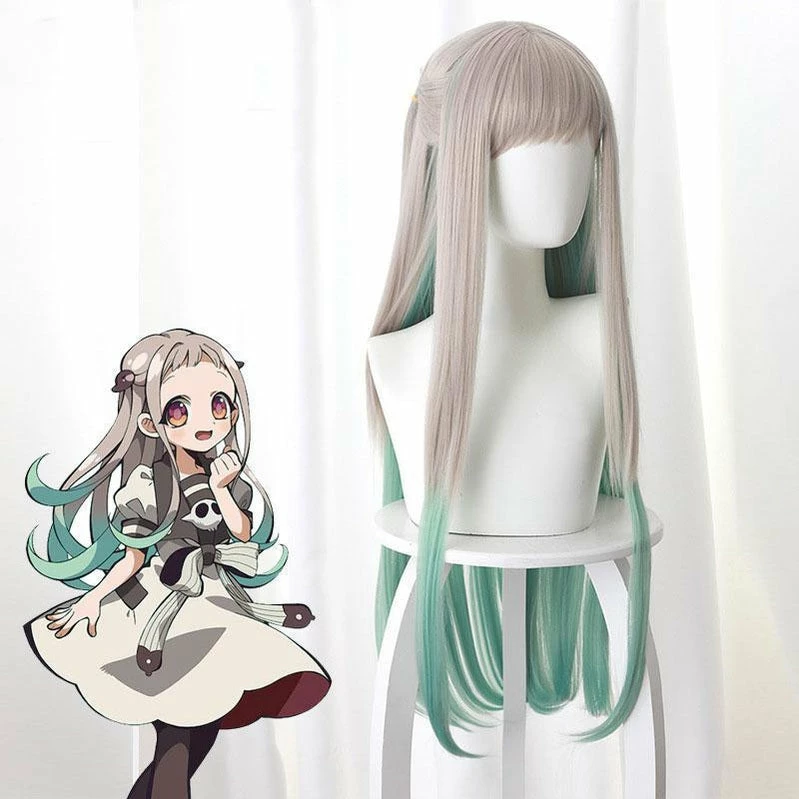 Anime Toilet Bound Hanako Kun Yashiro Nene Cosplay Wig Gray Mixed Green Long Cosplay Wigs 7 Anime Toilet Bound Hanako Kun Yashiro Nene Cosplay Wig Gray Mixed Green Long Cosplay Wigs - Image 5