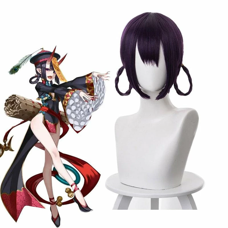 FGO Fate/Grand Order Shuten Douji Zombie Purple Bangs Cosplay Wigs 3 FGO Fate/Grand Order Shuten Douji Zombie Purple Bangs Cosplay Wigs