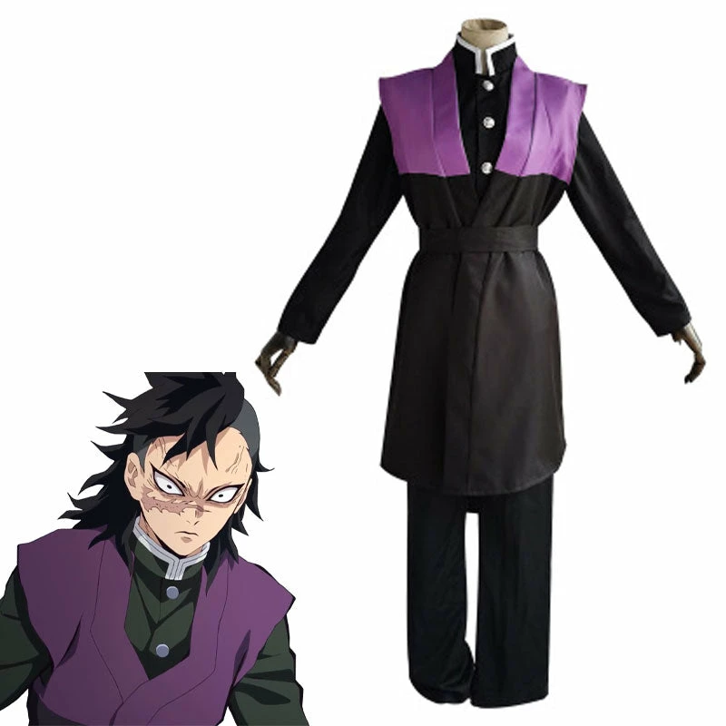 Anime Demon Slayer Kimetsu No Yaiba Genya Shinazugawa Cosplay Costumes 3 Anime Demon Slayer Kimetsu No Yaiba Genya Shinazugawa Cosplay Costumes
