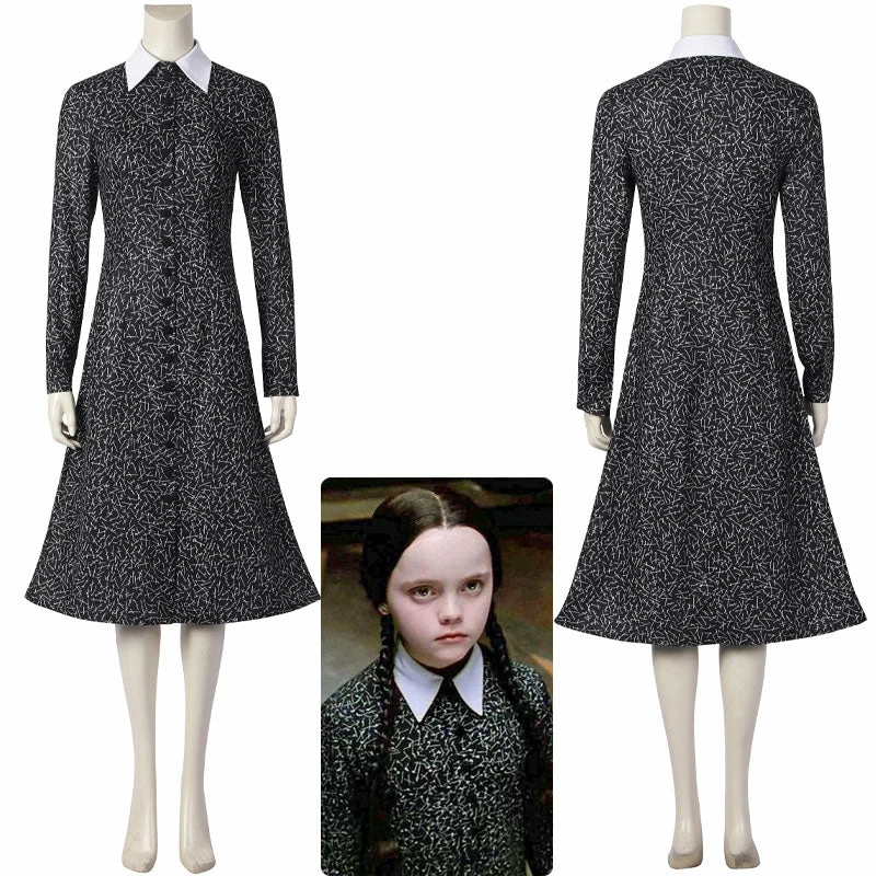 The Addams Family Wednesday Addams Christina Ricci Cosplay Costumes 3 The Addams Family Wednesday Addams Christina Ricci Cosplay Costumes
