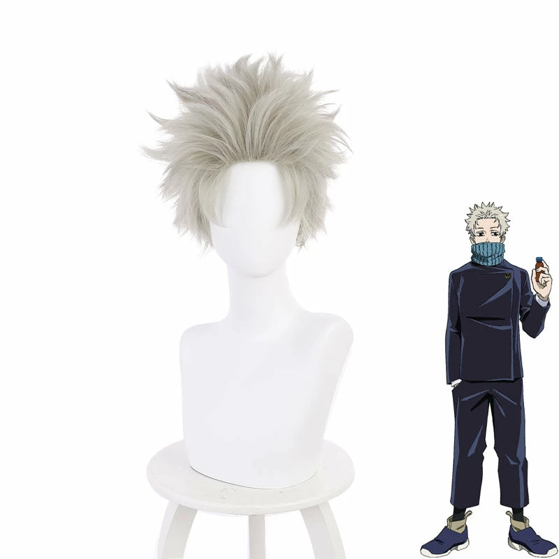 Jujutsu Kaisen 0 Movie Toge Inumaki Gray Cosplay Wigs 3 Jujutsu Kaisen 0 Movie Toge Inumaki Gray Cosplay Wigs