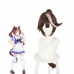 Anime Uma Musume Pretty Derby Tokai Teio Brown Long Ponytail Cosplay Wigs