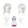 Anime Demon Slayer Kimetsu No Yaiba Rui Silver Curly Long Cosplay Wigs