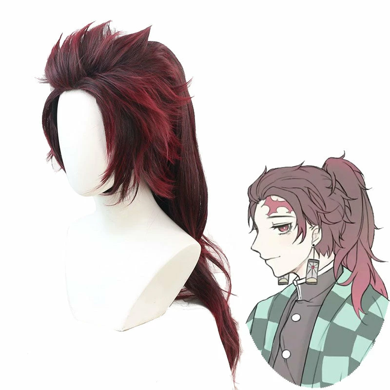 Anime Demon Slayer Kimetsu No Yaiba Tanjirou Kamado Long Ponytail Cosplay Wigs 3 Anime Demon Slayer Kimetsu No Yaiba Tanjirou Kamado Long Ponytail Cosplay Wigs