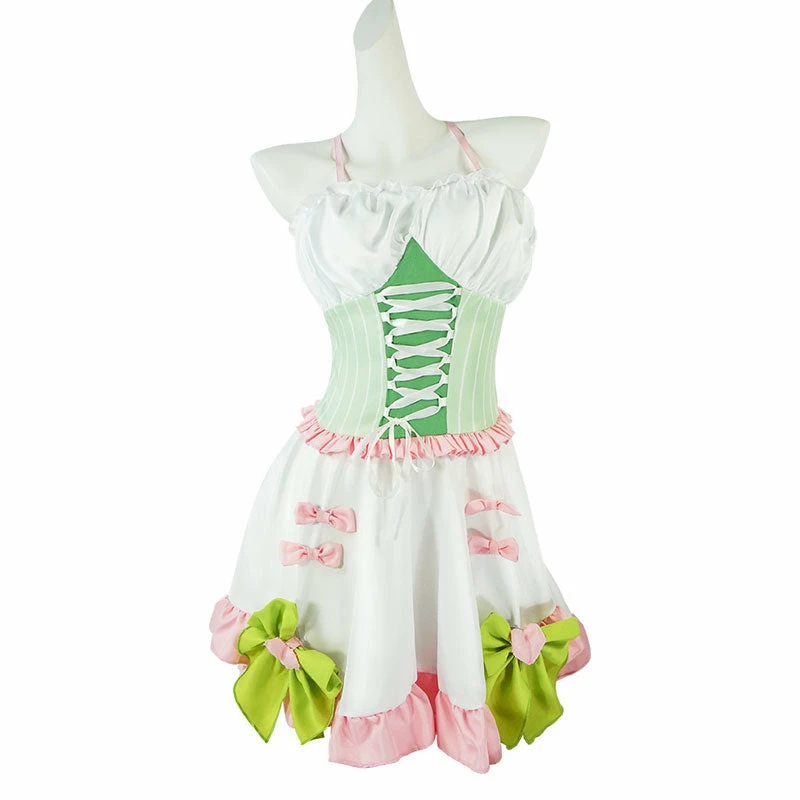 Anime Demon Slayer Kimetsu No Yaiba Mitsuri Kanroji Lolita Maid Dress Cosplay Costume 3 Anime Demon Slayer Kimetsu No Yaiba Mitsuri Kanroji Lolita Maid Dress Cosplay Costume