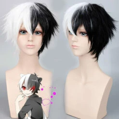 Anime Danganronpa: Trigger Happy Havoc Monokuma Black And White Bear Short Cosplay Wigs