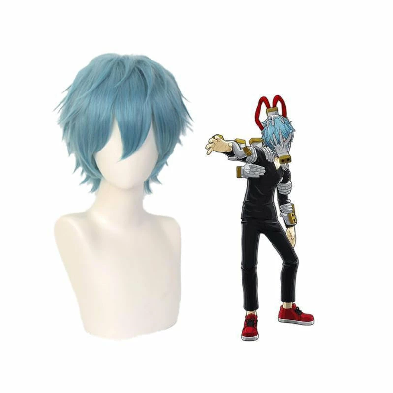 Anime My Hero Academia Shigaraki Tomura Short Blue Cosplay Wigs 3 Anime My Hero Academia Shigaraki Tomura Short Blue Cosplay Wigs