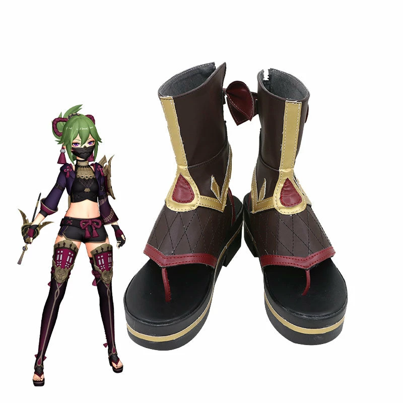 Game Genshin Impact Kuki Shinobu Cosplay Shoes 3 Game Genshin Impact Kuki Shinobu Cosplay Shoes