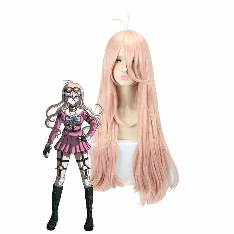 Anime Danganronpa V3: Killing Harmony Iruma Miu 80cm Long Straight Pink Cosplay Wigs 3 Anime Danganronpa V3: Killing Harmony Iruma Miu 80cm Long Straight Pink Cosplay Wigs