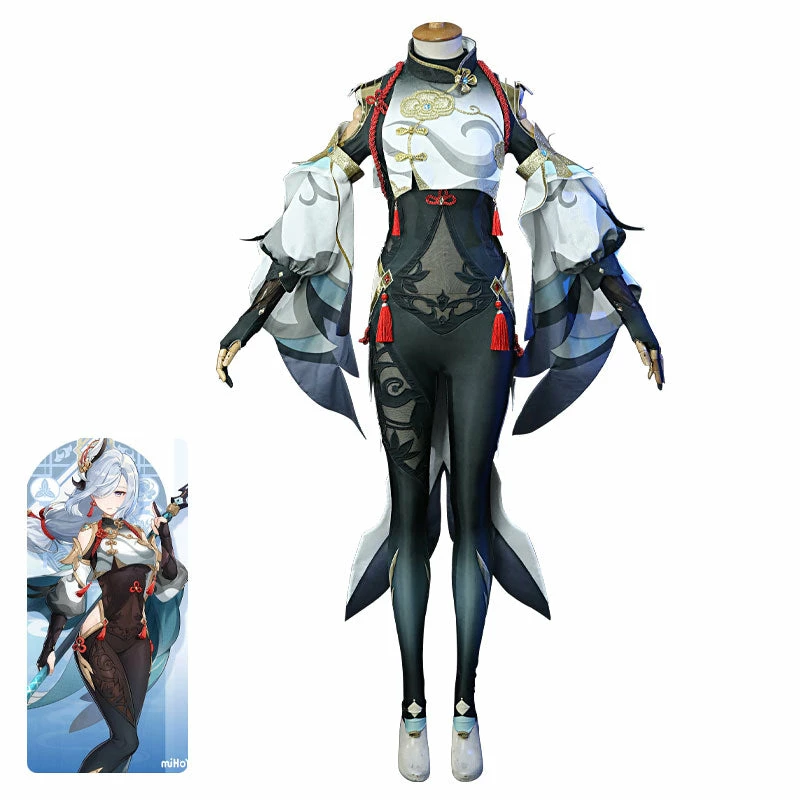Game Genshin Impact Shenhe Fullset Cosplay Costumes 3 Game Genshin Impact Shenhe Fullset Cosplay Costumes