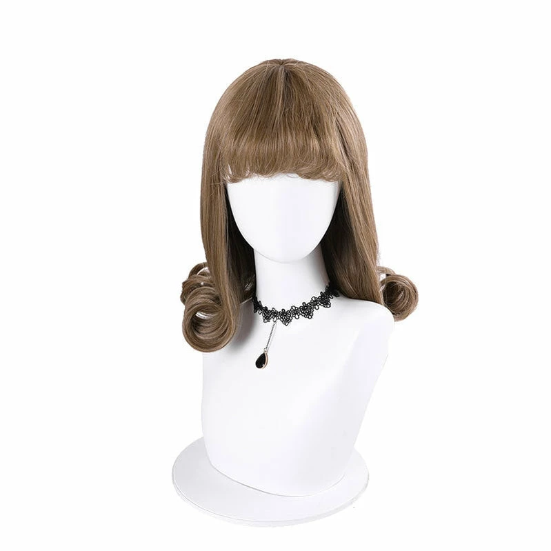 Women Fashion Short Brown Curls Sweet Bangs Lolita Wig 3 Women Fashion Short Brown Curls Sweet Bangs Lolita Wig - Image 2