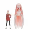 Anime DARLING In The FRANXX 02 Zero Two 100cm Long Pink Straight Cosplay Wigs