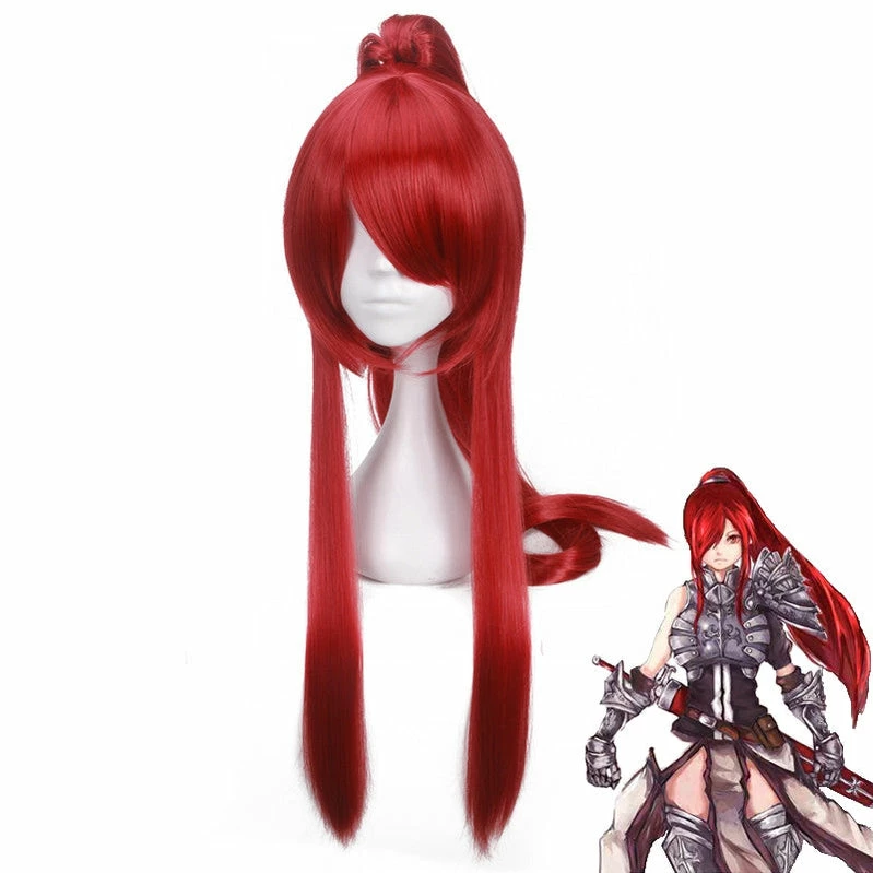 Anime Fairy Tail Erza Scarlet Red Long Cosplay Wigs 3 Anime Fairy Tail Erza Scarlet Red Long Cosplay Wigs