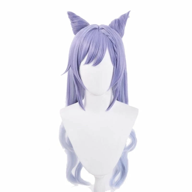 Game Genshin Impact Keqing Ponytails Mixed Purple Cosplay Wig With Ears 4 Game Genshin Impact Keqing Ponytails Mixed Purple Cosplay Wig With Ears - Image 2