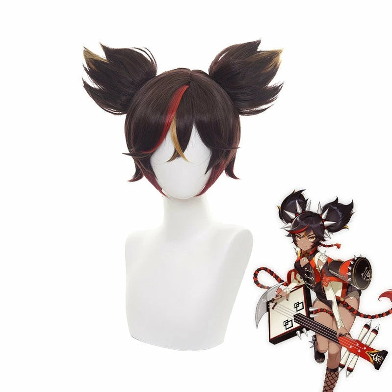 Game Genshin Impact Xinyan Brown Cosplay Wigs 3 Game Genshin Impact Xinyan Brown Cosplay Wigs
