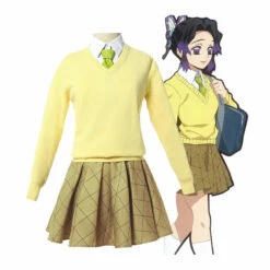 Anime Demon Slayer: Kimetsu No Yaiba: Demon Slayer Academy Shinobu Kocho JK Uniform Cosplay Costume