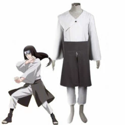 Anime Naruto Hyuga Neji Ninja Battle Set Outfit Halloween Cosplay Costume