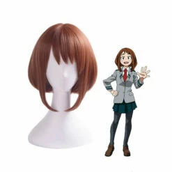 Anime My Hero Academia Ochaco Uraraka Short Brown Cosplay Wigs