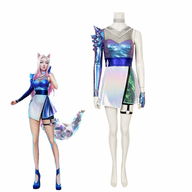 Game LOL KDA ALL OUT Ahri Fullset Cosplay Costume With Free Ears 3 Game LOL KDA ALL OUT Ahri Fullset Cosplay Costume With Free Ears