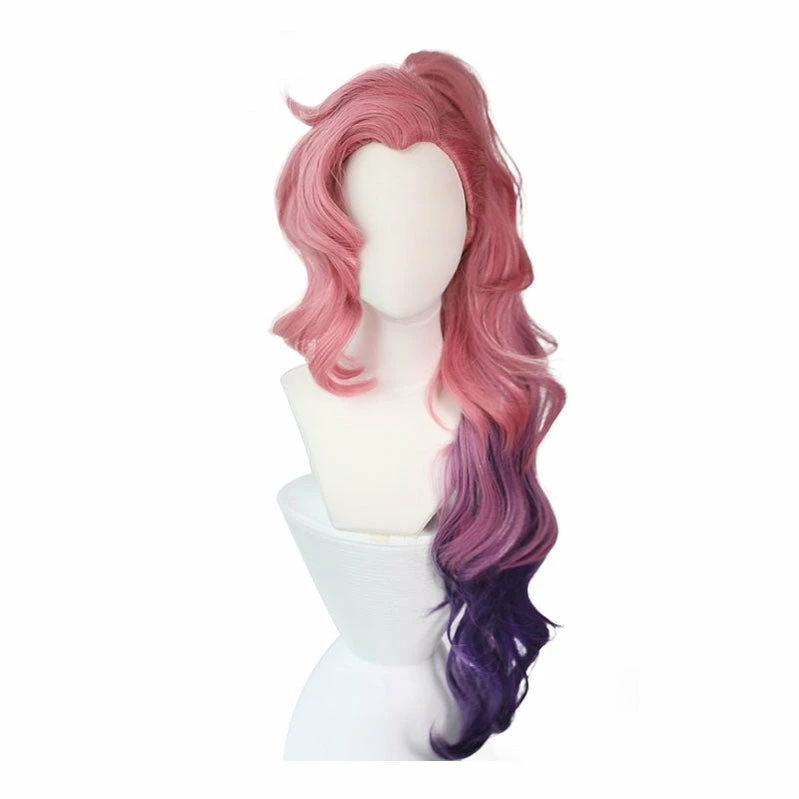 LOL Seraphine Cosplay Wig 100cm Long Ponytail Pink Gradient Purple Wavy Wigs 4 LOL Seraphine Cosplay Wig 100cm Long Ponytail Pink Gradient Purple Wavy Wigs - Image 2