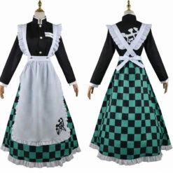 Demon Slayer Kimetsu No Yaiba Tanjiro Kamado Maid Dress Cosplay Costume