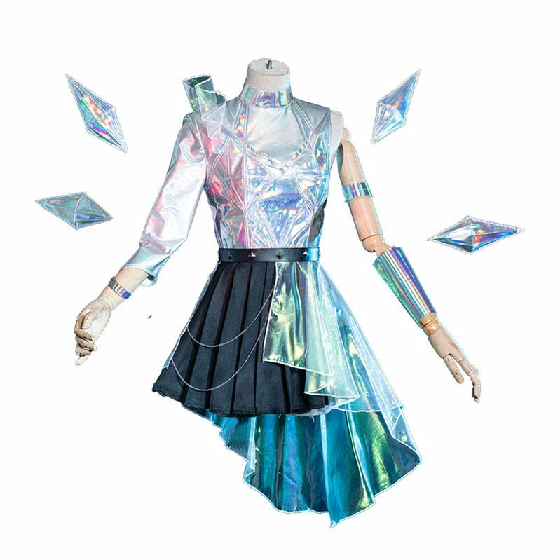 Game LOL KDA All Out Seraphine Superstar Fullset Cosplay Costumes With Wing Props 4 Game LOL KDA All Out Seraphine Superstar Fullset Cosplay Costumes With Wing Props - Image 2