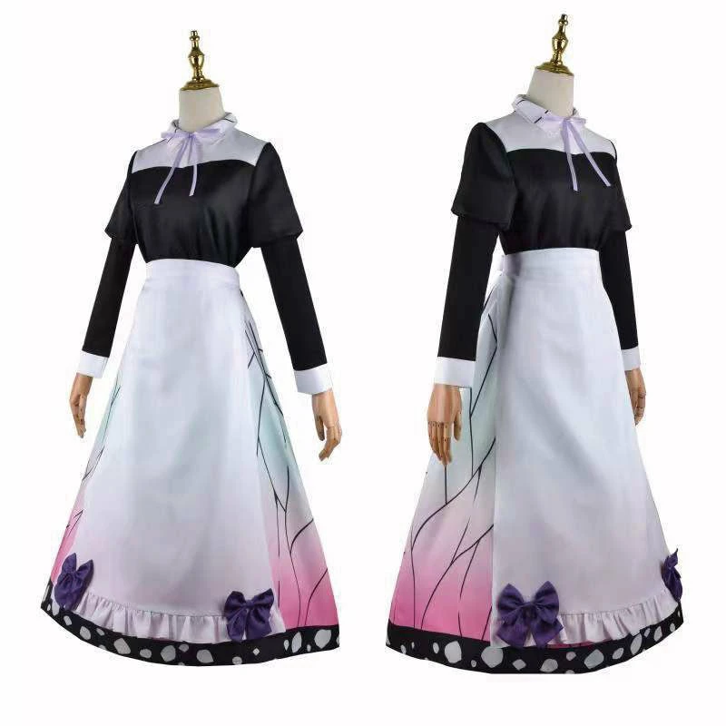 Demon Slayer Kimetsu No Yaiba Shinobu Kocho Maid Dress Cosplay Costumes 4 Demon Slayer Kimetsu No Yaiba Shinobu Kocho Maid Dress Cosplay Costumes - Image 2