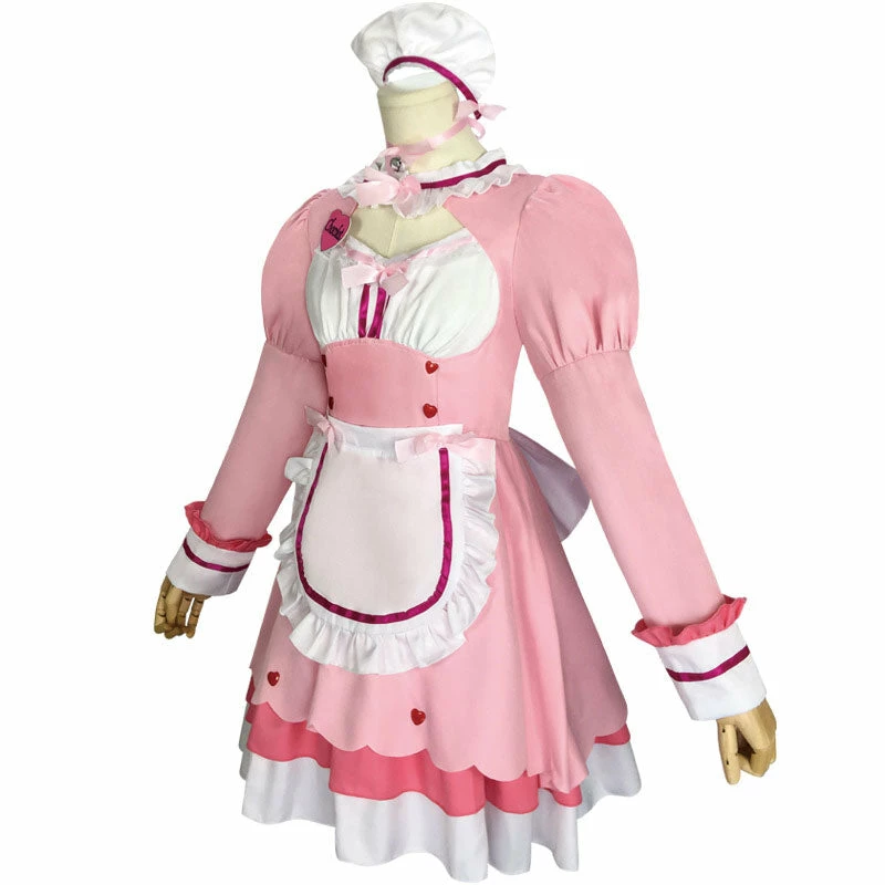 Anime Nekopara Chocola Vanilla Pink Maid Uniform Cosplay Costumes 4 Anime Nekopara Chocola Vanilla Pink Maid Uniform Cosplay Costumes - Image 2