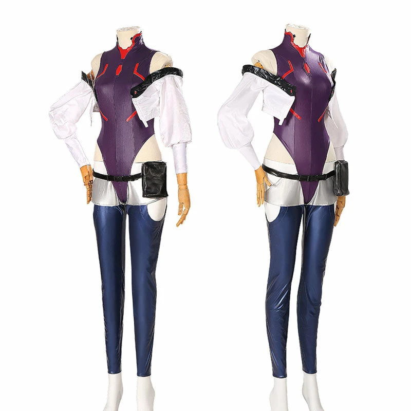 Game Cyberpunk: Edgerunners Lucyna Kushinada Purple Cosplay Costumes 4 Game Cyberpunk: Edgerunners Lucyna Kushinada Purple Cosplay Costumes - Image 2