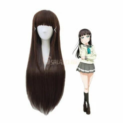 Anime LoveLive!Sunshine!! Kurosawa Dia Long Brown Cosplay Wigs