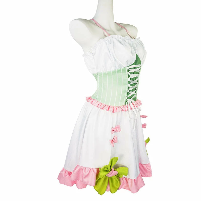 Anime Demon Slayer Kimetsu No Yaiba Mitsuri Kanroji Lolita Maid Dress Cosplay Costume 4 Anime Demon Slayer Kimetsu No Yaiba Mitsuri Kanroji Lolita Maid Dress Cosplay Costume - Image 2