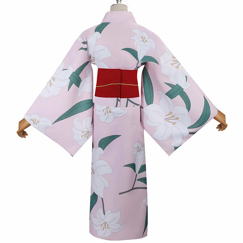 Anime Demon Slayer Kimetsu No Yaiba Nezuko Kamado Pink Kimono Cosplay Costumes 4 Anime Demon Slayer Kimetsu No Yaiba Nezuko Kamado Pink Kimono Cosplay Costumes - Image 2