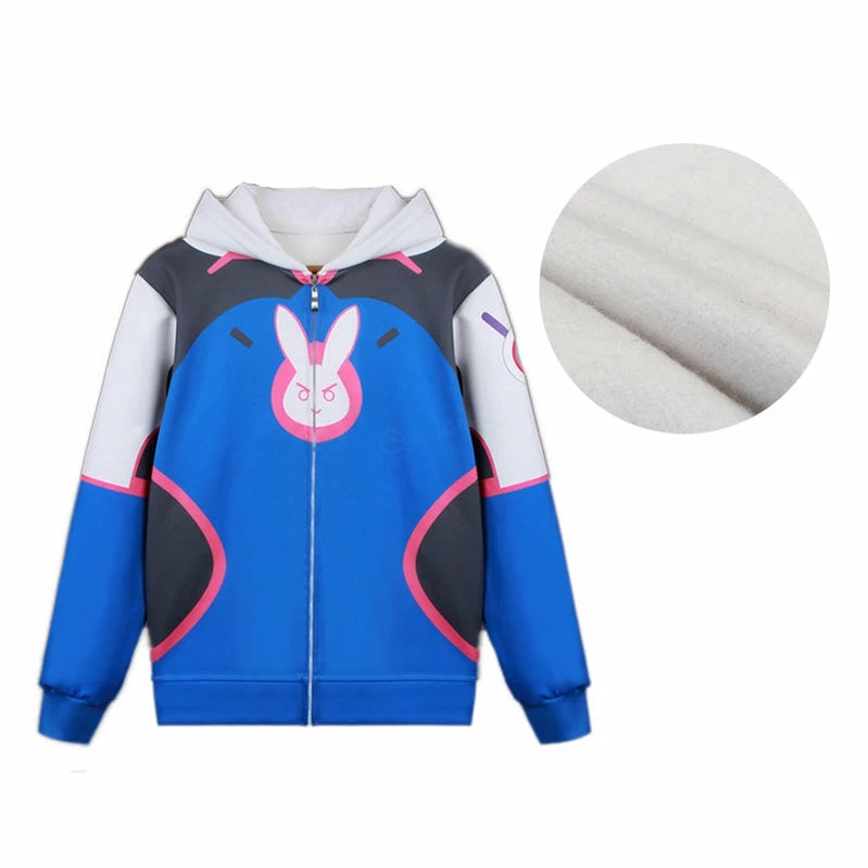 Game OW Overwatch D.Va Hana Song Fleece Lined Hoodie Jacket Cosplay Costumes 4 Game OW Overwatch D.Va Hana Song Fleece Lined Hoodie Jacket Cosplay Costumes - Image 2