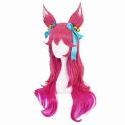 Game LOL Spirit Blossom Skin Ahri 80cm Long Red Gradient Purple Wavy Cosplay Wigs With Headwear -COSPLAY CLANS Sales Store 4 24e79a64 4536 4deb 8326 daec84c9e881