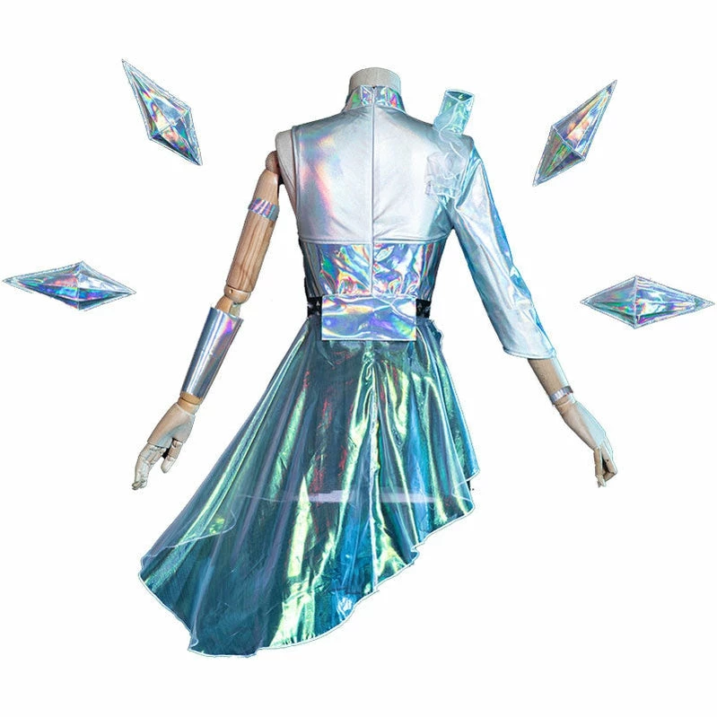 Game LOL KDA All Out Seraphine Superstar Fullset Cosplay Costumes With Wing Props 6 Game LOL KDA All Out Seraphine Superstar Fullset Cosplay Costumes With Wing Props - Image 4