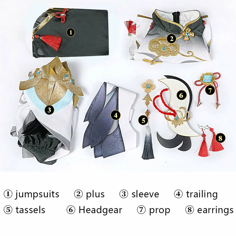 Game Genshin Impact Shenhe Fullset Cosplay Costumes 6 Game Genshin Impact Shenhe Fullset Cosplay Costumes - Image 4
