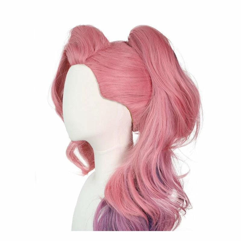 LOL Seraphine Cosplay Wig 100cm Long Ponytail Pink Gradient Purple Wavy Wigs 8 LOL Seraphine Cosplay Wig 100cm Long Ponytail Pink Gradient Purple Wavy Wigs - Image 6